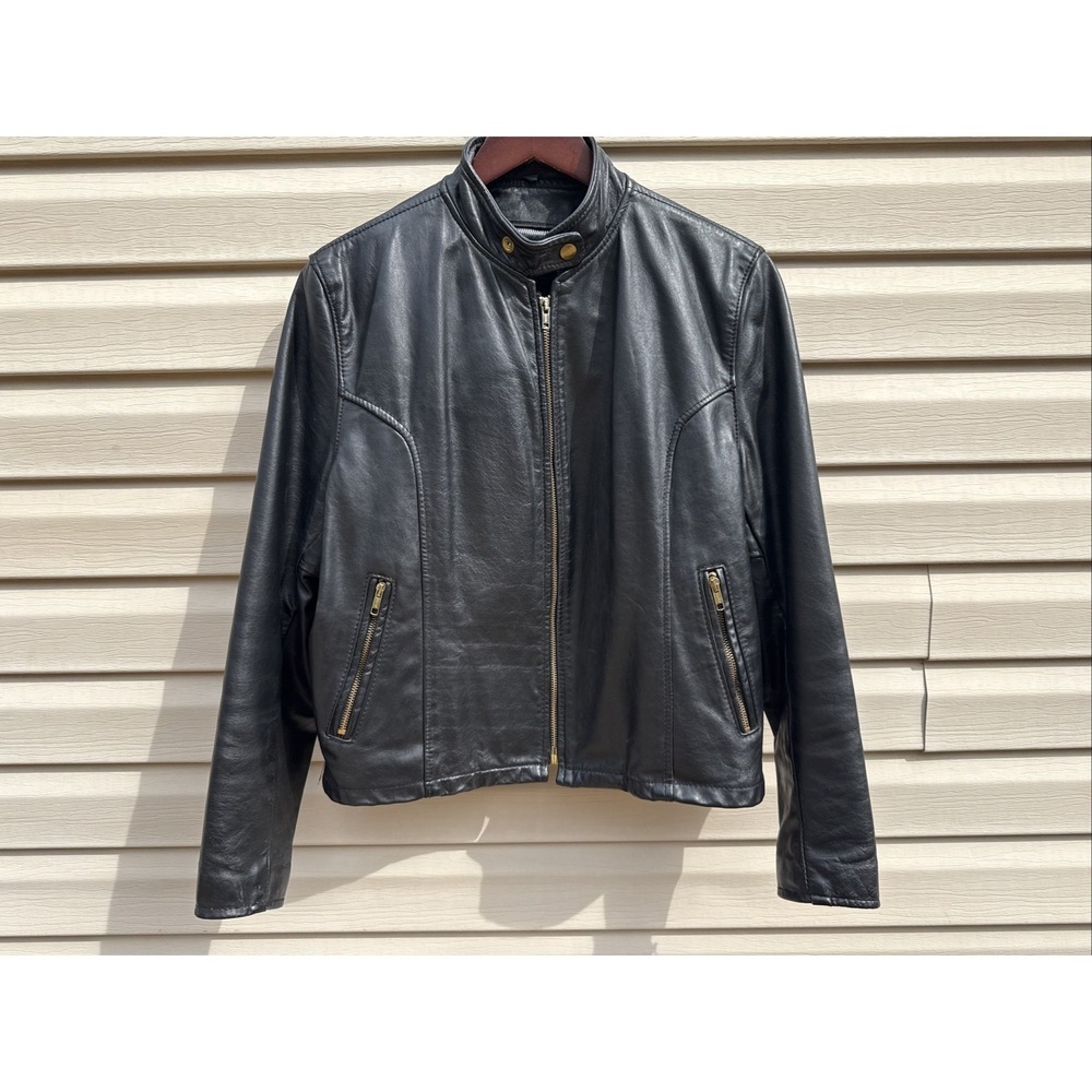 Vintage Leather Jacket Motorcycle Park V Womens Small 10 removable‎ Lining